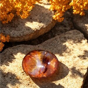 Large Carnelian Palm Stone | Polished Agate Crystal | 138g
